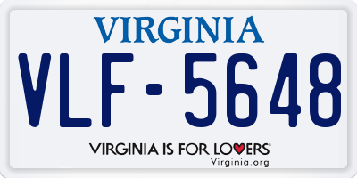 VA license plate VLF5648