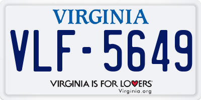 VA license plate VLF5649
