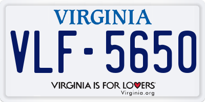 VA license plate VLF5650