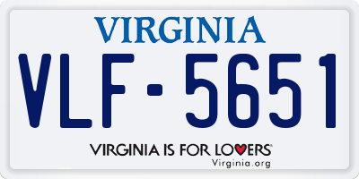 VA license plate VLF5651