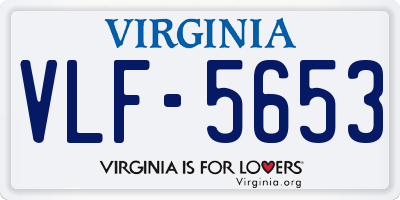 VA license plate VLF5653
