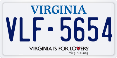 VA license plate VLF5654