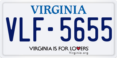 VA license plate VLF5655