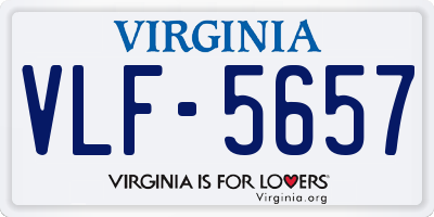 VA license plate VLF5657