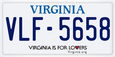 VA license plate VLF5658