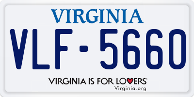 VA license plate VLF5660