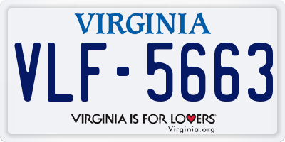 VA license plate VLF5663