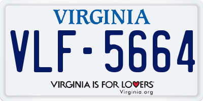 VA license plate VLF5664