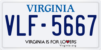 VA license plate VLF5667