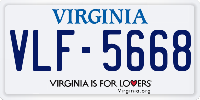 VA license plate VLF5668