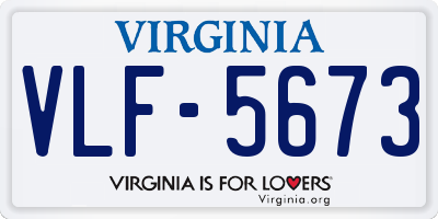 VA license plate VLF5673