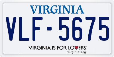 VA license plate VLF5675