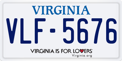 VA license plate VLF5676