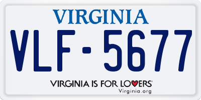 VA license plate VLF5677