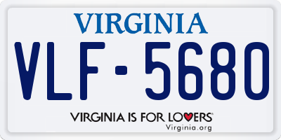 VA license plate VLF5680