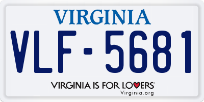 VA license plate VLF5681
