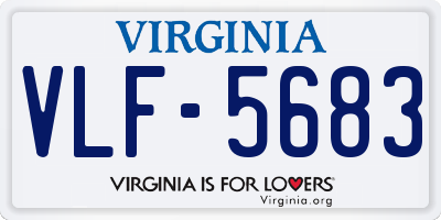 VA license plate VLF5683