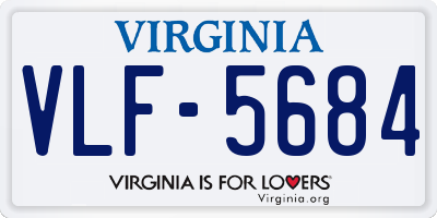 VA license plate VLF5684