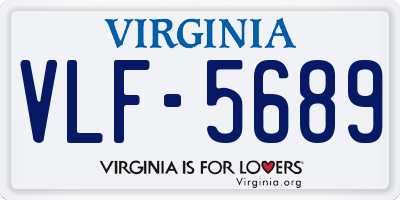 VA license plate VLF5689