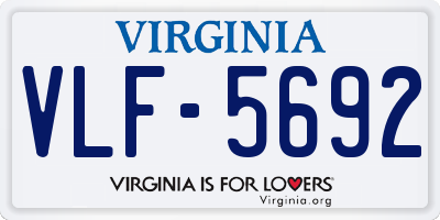 VA license plate VLF5692