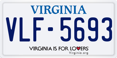 VA license plate VLF5693