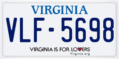 VA license plate VLF5698