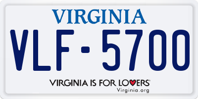 VA license plate VLF5700