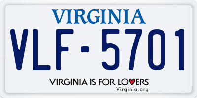 VA license plate VLF5701
