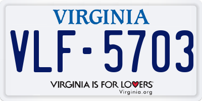 VA license plate VLF5703