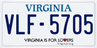 VA license plate VLF5705