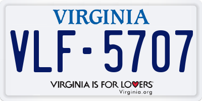 VA license plate VLF5707