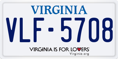 VA license plate VLF5708