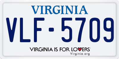 VA license plate VLF5709