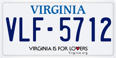 VA license plate VLF5712