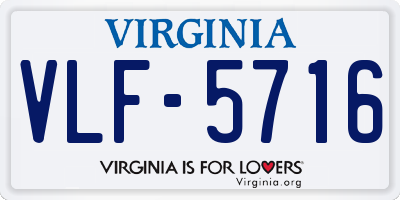 VA license plate VLF5716
