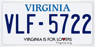 VA license plate VLF5722