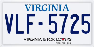 VA license plate VLF5725