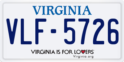 VA license plate VLF5726