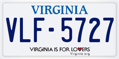 VA license plate VLF5727