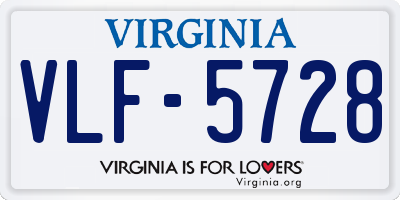 VA license plate VLF5728