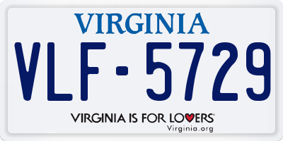 VA license plate VLF5729