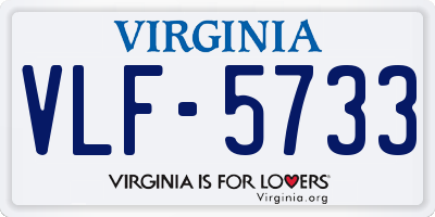 VA license plate VLF5733