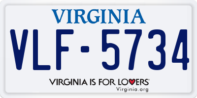 VA license plate VLF5734
