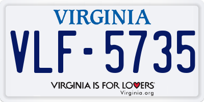 VA license plate VLF5735