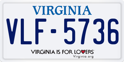 VA license plate VLF5736