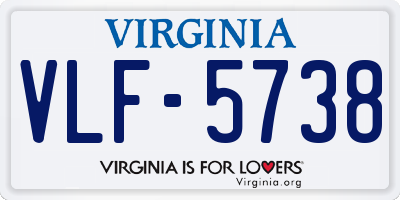 VA license plate VLF5738