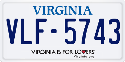 VA license plate VLF5743