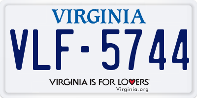 VA license plate VLF5744