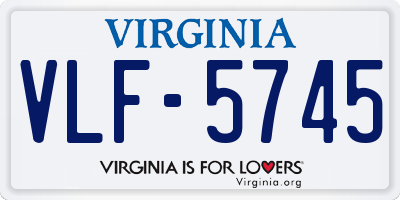 VA license plate VLF5745