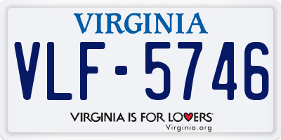 VA license plate VLF5746